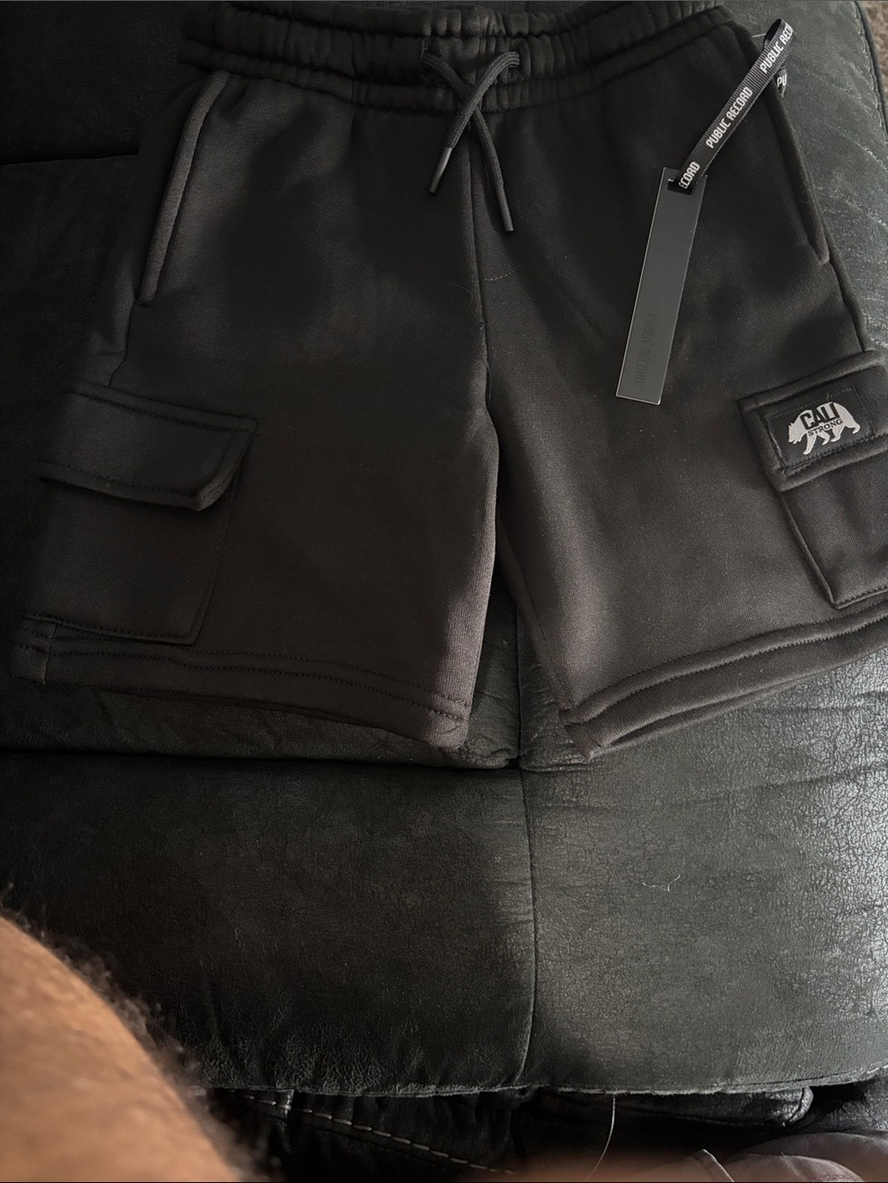 Men’s Black Cargo Sweat Shorts